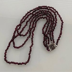 Vintage Garnet Sterling Necklace